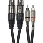 Cable de 3 metros de largo. 2 XLR hembra a 2 RCA Macho