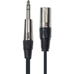 Cable de 6 metros de largo. Jack stereo macho a XLR macho