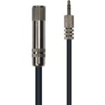 Cable de 3 metros de largo. Jack stereo macho de 3,5 a jack stereo hembra de 6,35