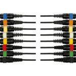 Cable de 5 metros de largo. 8 jacks mono macho a 8 jacks mono macho