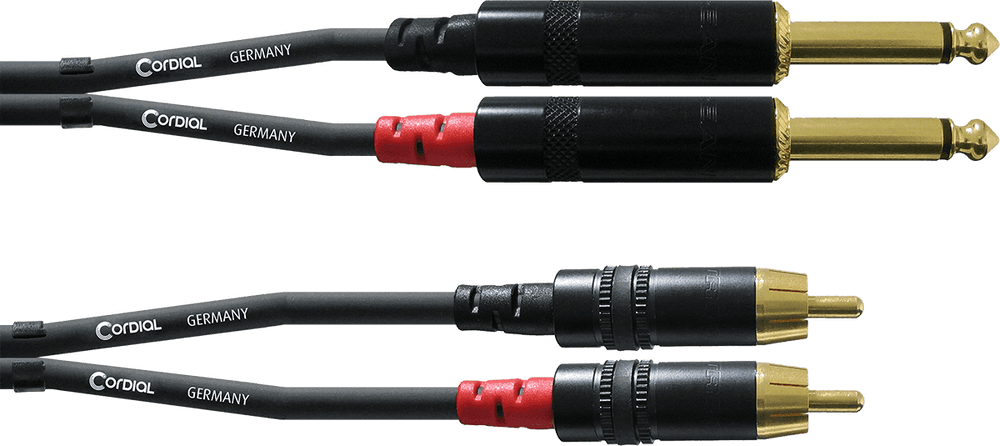 Cable de audio doble jack mono/RCA 1,5 m - Imagen 1