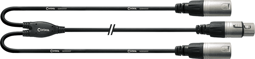 Cable Y XLR hembra/2 XLR macho 30 cm - Imagen 1