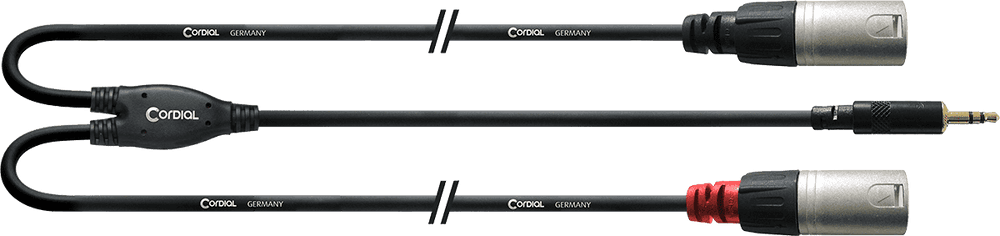 Cable Y minijack estéreo largo /2 XLR macho 1,5 m - Imagen 1