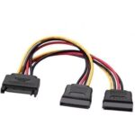Cable Alimentación  A131-0353/ SATA Macho - 2x SATA Hembra/ Hasta 54W/ 20cm/ Negro