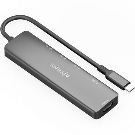 Docking USB Tipo-C  ASUC-6P024-GR/ 1xHDMI 4K/ 3xUSB/ 1xLector Tarjetas/ Gris