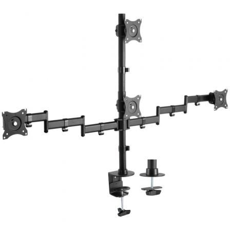 Soporte de Mesa para 4 Monitores y TV  DT27TSR-379/ Giratorio/ Inclinable/ hasta 8kg