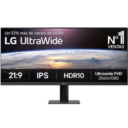 Monitor Profesional Ultrapanorámico LG UltraWide 34U511A-B 34"/ UWFHD/ Negro - Imagen 1