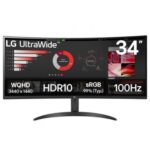 Monitor Profesional Ultrapanorámico Curvo LG 34WR50QK-B 34"/ WQHD/ Negro