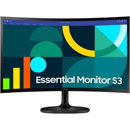 Monitor Profesional Curvo Samsung Essential Monitor S3 S36GD S24D364GAU/ 24"/ Full HD/ Negro - Imagen 1