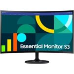 Monitor Profesional Curvo Samsung Essential Monitor S3 S36GD S27D360GAU/ 27"/ Full HD/ Negro