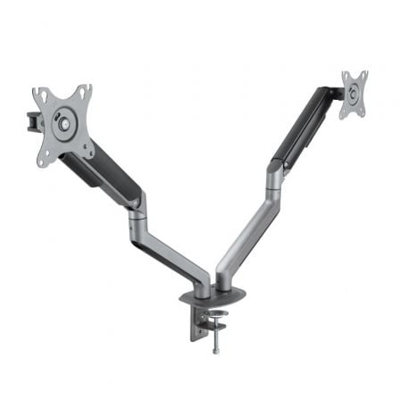 Soporte de Mesa para 2 Monitores TooQ DB4132TNR-G/ Giratorio/ Inclinable/ hasta 9kg - Imagen 1