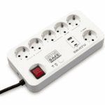 Regleta con interruptor Salicru SAFE MASTER+/ 5 Tomas de corriente/ 1 Master/ 2 USB Tipo-C/ 1 USB/ Cable 1.4m/ Blanca