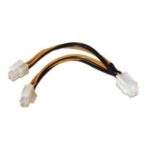 Cable Alimentación para Microprocesador  A131-0166/ Molex 4+4 PIN Macho - Molex 4 PIN Hembra/ Hasta 54W/ 15cm