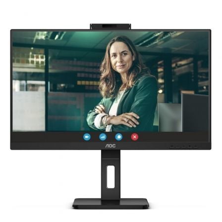 Monitor Profesional AOC 24P3QW 23.8"/ Full HD/ Webcam/ Multimedia/ Regulable en altura/ Negro - Imagen 1