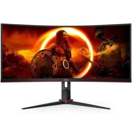 Monitor Gaming Ultraparonámico Curvo AOC CU34G2XP/BK 34"/ WQHD/ 1ms/ 180Hz/ VA/ Negro - Imagen 1