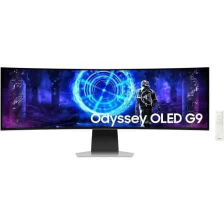 Monitor Gaming Ultrapanorámico Curvo Samsung Odyssey OLED G9 S49DG954SU 49"/ Dual QHD/ 0.03ms/ 240Hz/ OLED/ Multimedia/ Regulable en altura/ Plata - Imagen 1