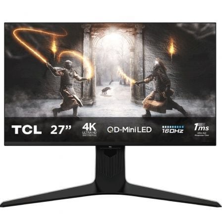Monitor Gaming TCL 27R83U 27"/ 4K/ 1ms/ 160Hz/ VA/ Multimedia/ Regulable en altura/ Blanco y Negro - Imagen 1
