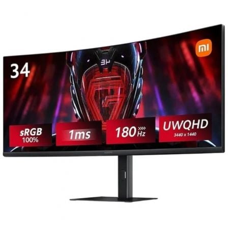 Monitor Gaming Curvo Xiaomi Curved Gaming Monitor G34WQi 34"/ WQHD/ 1ms/ 180Hz/ Negro - Imagen 1