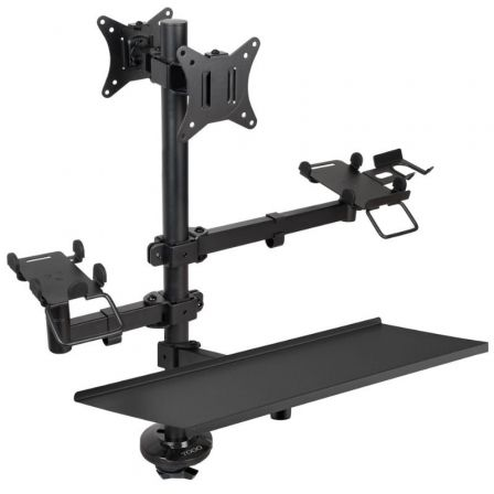 Soporte de Mesa para TPV 2 Monitores TooQ TQPM0003/ Giratorio/ Inclinable/ Rotatorio/ hasta 9kg - Imagen 1