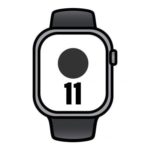 Apple Watch Series 11/ GPS/ 42mm/ Gris Espacial/ Correa Deportiva Negra (S/M)