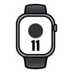 Apple Watch Series 11/ GPS/ 42mm/ Gris espacial/ Correa Deportiva Negra (M/L)