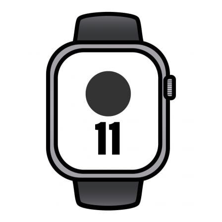 Apple Watch Series 11/ GPS/ 46mm/ Gris Espacial/ Correa Deportiva Negra (M/L) - Imagen 1