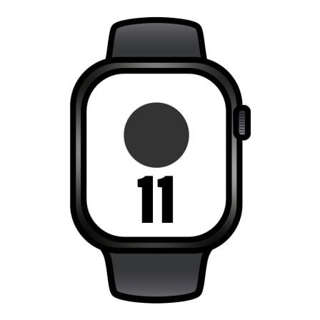 Apple Watch Series 11/ GPS/ Cellular/ 42mm/ Negro Azabache/ Correa Deportiva Negra (S/M) - Imagen 1
