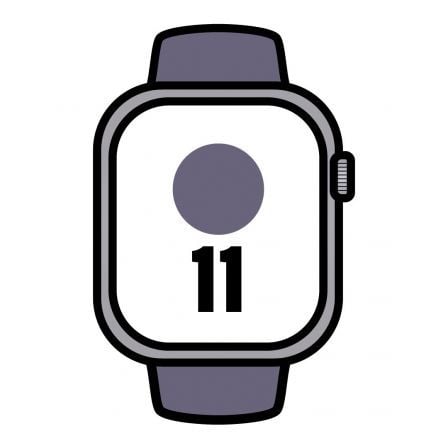 Apple Watch Series 11/ GPS/ Cellular/ 46mm/ Aluminio Plata/ Correa Deportiva Niebla Lila S/M - Imagen 1