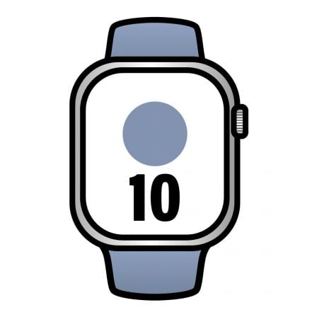 Apple Watch Series 10/ GPS/ Cellular/ 42mm/ Caja de Aluminio / Correa Deportiva Azul Denim S/M - Imagen 1