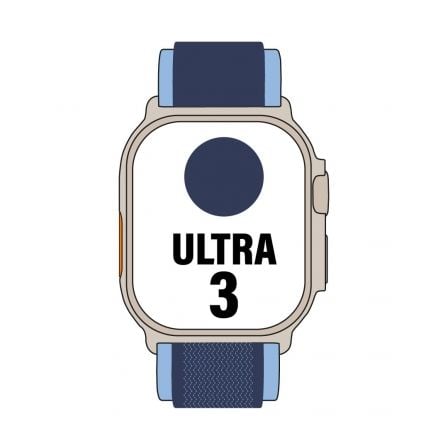 Apple Watch Ultra 3/ GPS/ Cellular/ 49mm/ Caja de Titanio Natural/ Correa Loop Trail Azul/azul brillante S/M - Imagen 1
