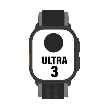 Apple Watch Ultra 3/ GPS/ Cellular/ 49mm/ Caja Titanio Negro/ Correa Trail Loop Negra S/M - Imagen 1