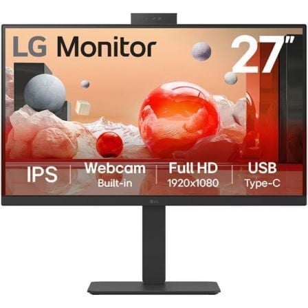 Monitor Profesional LG 27BA850-B 27"/ Full HD/ Webcam/ Multimedia/ Regulable en altura/ Negro - Imagen 1