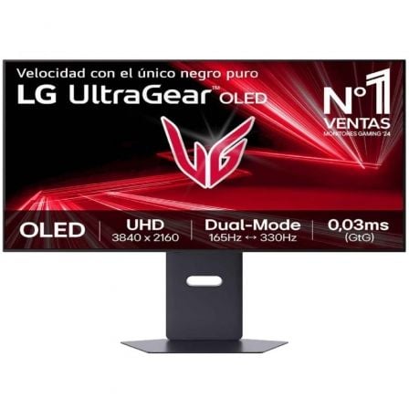 Monitor Gaming LG UltraGear 32GX850A-B 32"/ 4K/ 0.03ms/ 330Hz/ OLED/ Regulable en Altura/ Negro - Imagen 1