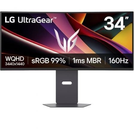 Monitor Gaming Ultraparonámico Curvo LG UltraGear 34G600A-B 34"/ WQHD/ Multimedia/ 5ms/ 160Hz/ VA/ Regulable en Altura/ Negro - Imagen 1
