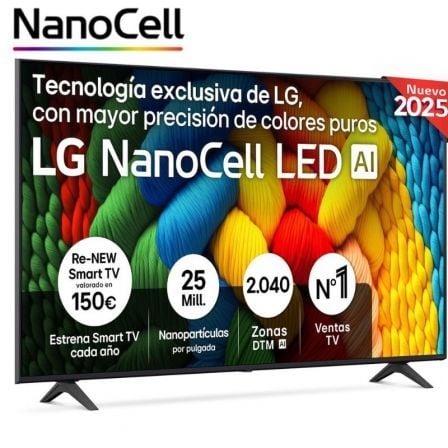 Televisor LG NanoCell 65NANO80A6B 65"/ Ultra HD 4K/ Smart TV/ WiFi - Imagen 1