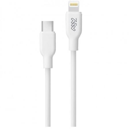 Cable USB 2.0 Tipo-C Lightning Myway MWUSC0023/ USB Tipo-C Macho - Lightning Macho/ Hasta 20W/ 480Mbps/ 1m/ Blanco - Imagen 1