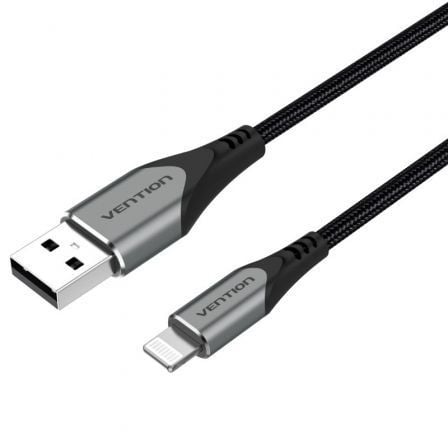 Cable USB 2.0 Lightning Vention LABHH/ USB Macho - Lightning Macho/ 2m/ Gris - Imagen 1