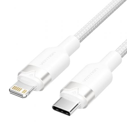 Cable USB Tipo-C Lightning Vention LALWF/ USB Tipo-C Macho - Lightning Macho/ 27W/ 480Mbps/ 1m/ Blanco - Imagen 1