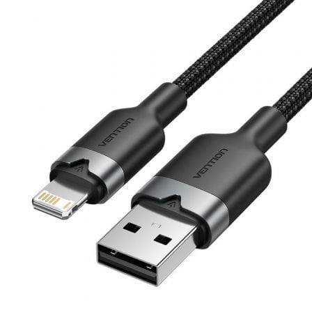Cable USB Lightning Vention LANBF/ USB Macho - Lightning Macho/ 480Mbps/ 1m/ Negro - Imagen 1
