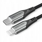 Cable USB 2.0 Tipo-C Lightning Vention TACHF/ USB Tipo-C Macho - Lightning Macho/ 480Mbps/ 1m/ Gris