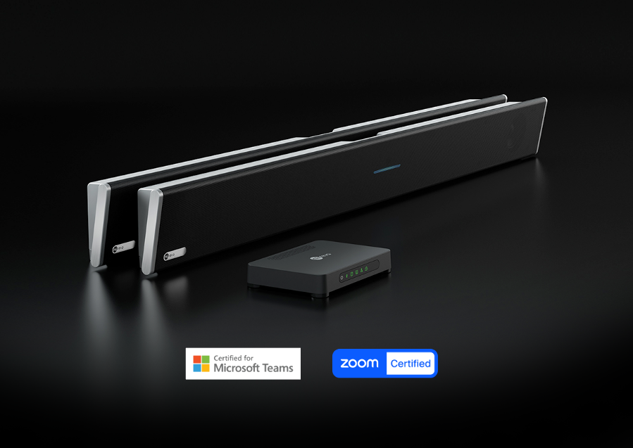 SISTEMA DE AUDIOCONFERENCIA NUREVA PARA SALAS EXTRA GRANDES HDL410 NEGRO 2 x BARRAS + 1 MÓDULO - Imagen 1