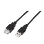 Cable Alargador USB 2.0  A101-0015/ USB Macho - USB Hembra/ Hasta 2.5W/ 60Mbps/ 1m/ Negro
