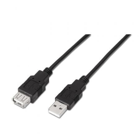 Cable Alargador USB 2.0  A101-0015/ USB Macho - USB Hembra/ Hasta 2.5W/ 60Mbps/ 1m/ Negro - Imagen 1