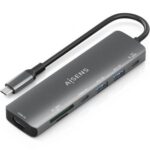 Docking USB Tipo-C  ASUC-7P026-GR/ 1xHDMI 4K/ 2xUSB/ 1xUSB Tipo-C / 1xUSB Tipo-C PD/ 1xLector Tarjetas/ Gris
