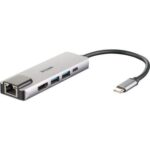 Docking USB Tipo-C D-Link DUB-M520/ 2xUSB/ 1xUSB Tipo-C/ 1xHDMI 4K/ 1xRJ45/ 1xThunderbolt/ Gris