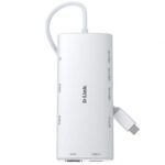 Docking USB Tipo-C D-Link DUP-A01/ 1xUSB/ 2xUSB Tipo-C/ 2xHDMI 4K/ 1xRJ45/ 1xLector de Tarjetas/ 1xUSB Tipo-C PD/ Blanco