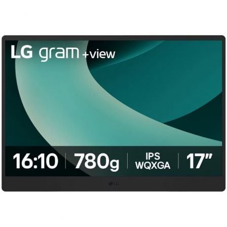 Monitor Portátil LG Gram +view 17MT70.ASDWU 17"/ WQXGA/ Multimedia/ Negro y Plata - Imagen 1