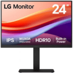 Monitor Profesional LG 24BA55W-B 24"/ WUXGA/ Multimedia/ Regulable en altura/ Negro