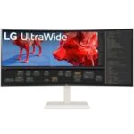 Monitor Profesional Ultrapanorámico Curvo LG 38BR85QC-W 38"/ WQHD+/ Multimedia/ Regulable en altura/ Blanco