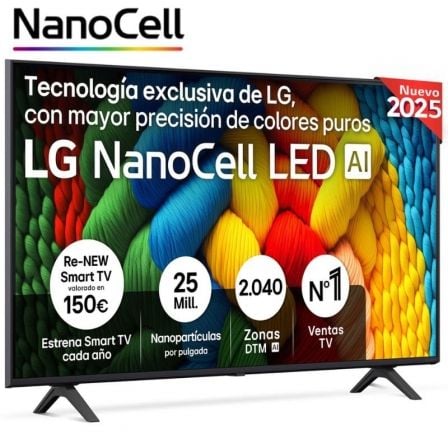 Televisor LG NanoCell 55NANO80A6B 55"/ Ultra HD 4K/ Smart TV/ WiFi - Imagen 1